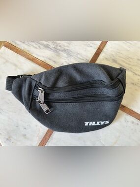 Tilly's Black Canvas Waist Sling Bag